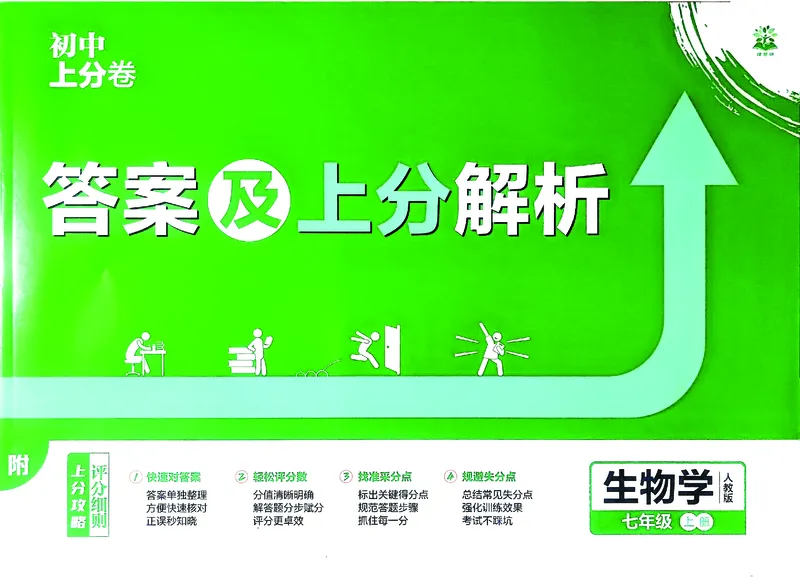 《2025秋初中上分卷生物7年级上册解析册_2026版初中7-9年级上册全科《初中上分卷》含答案，可下载_2026上分卷初中生物上册78（人教）》第1页预览