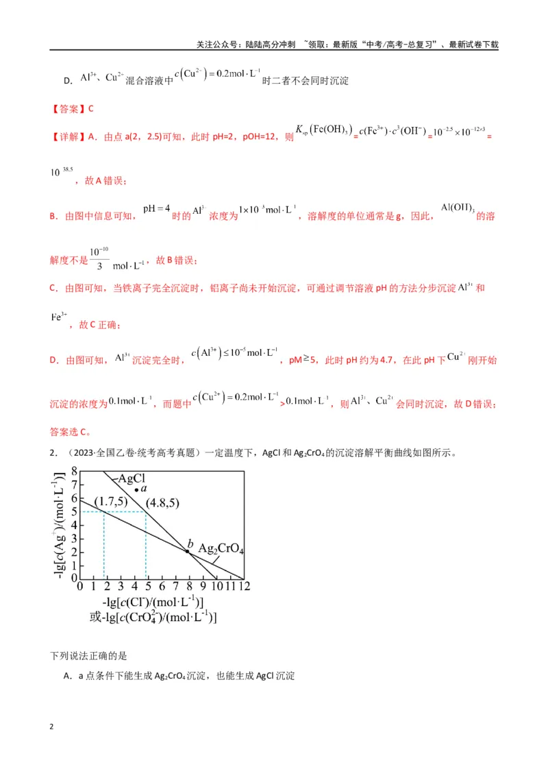 《专题14水溶液中的离子反应与平衡-解析版）_05-化学-高考总复习_二轮复习_2024年_2024年高考化学二轮专题强化训练习题试题练习全国_资料》第2页预览
