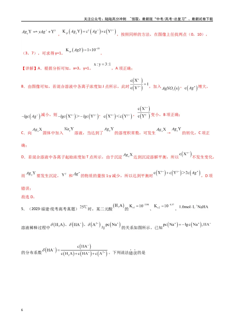 《专题14水溶液中的离子反应与平衡-解析版）_05-化学-高考总复习_二轮复习_2024年_2024年高考化学二轮专题强化训练习题试题练习全国_资料》第6页预览