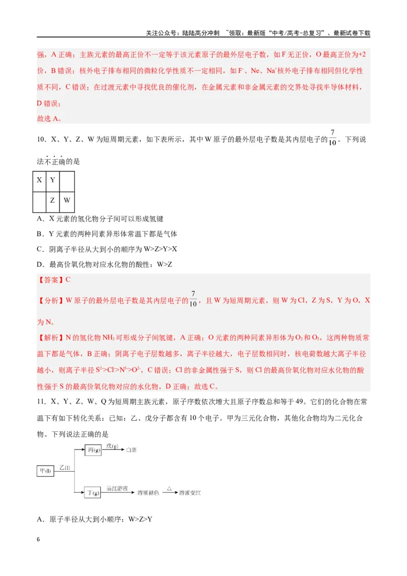《专题五能力提升检测卷-（解析版）_05-化学-高考总复习_一轮复习_2024年_2024年高考化学大一轮复习精讲精练+专题讲座_资料》第6页预览