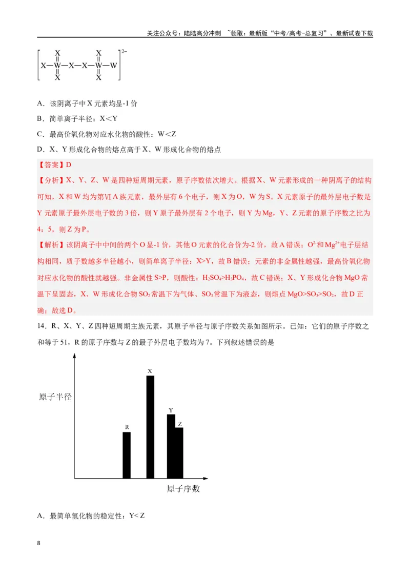 《专题五能力提升检测卷-（解析版）_05-化学-高考总复习_一轮复习_2024年_2024年高考化学大一轮复习精讲精练+专题讲座_资料》第8页预览