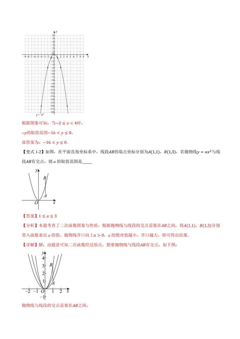 《专题26.2二次函数的图象和性质(一)(讲义)(解析版)_2026语数英7-9年级上《举一反三系列》多版本_2026《初中数学•举一反三系列》9上多版本_2026《初中数学•举一反三系列》9上(沪教)》第5页预览