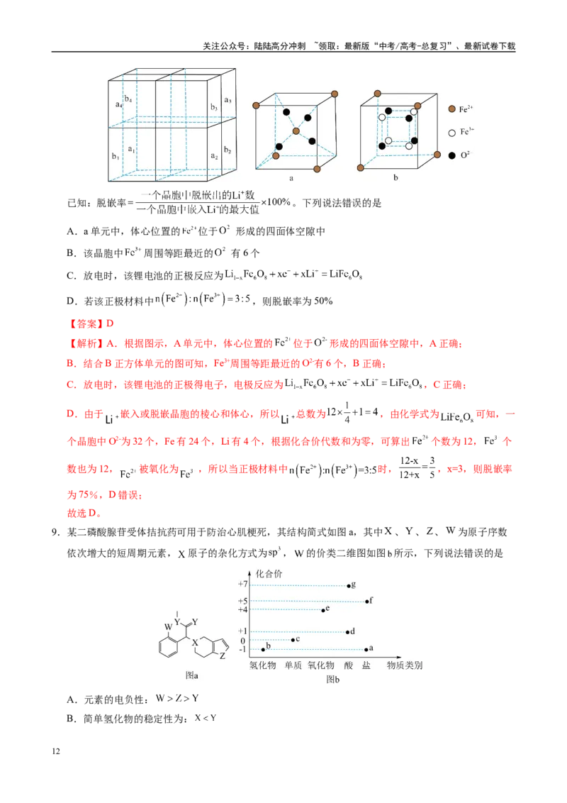 《信息必刷卷05（重庆专用）（教师版）_05-化学-高考总复习_专项复习_2025年_2025年高考考前必刷题（多地区）化学_2025年高考化学考前必刷卷（重庆专用）3套》第6页预览