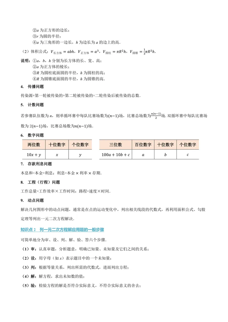 《专题1.5用一元二次方程解决问题(讲义)(解析版)_2026语数英7-9年级上《举一反三系列》多版本_2026《初中数学•举一反三系列》9上多版本_2026《初中数学•举一反三系列》9上(苏科)》第2页预览