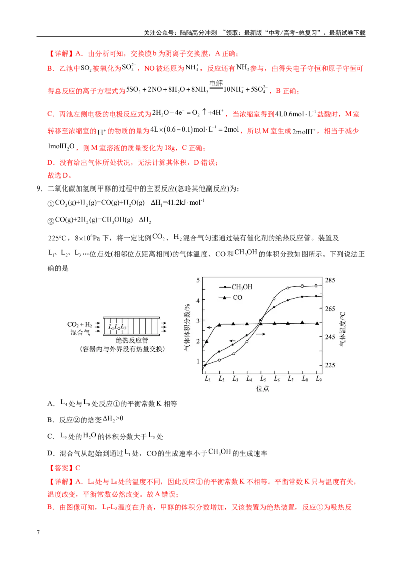 《信息必刷卷05（福建专用）（教师版）_05-化学-高考总复习_专项复习_2025年_2025年高考考前必刷题（多地区）化学_2025年高考化学考前必刷卷（福建专用）5套》第7页预览