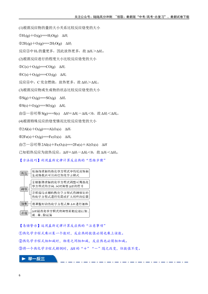 《专题14化学反应的热效应八大题型（新高考通用）（教师版）_05-化学-高考总复习_一轮复习_2025年_2025年高考化学一轮复习举一反三系列（新高考通用）_资料》第6页预览