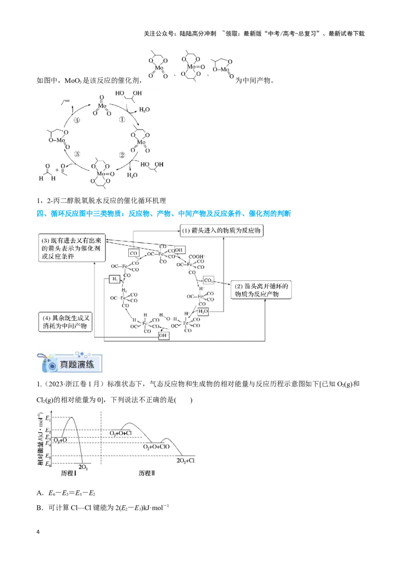 《专题十二反应微观机理与反应历程分析-（原卷版）_05-化学-高考总复习_二轮复习_2024年_2024年高考化学二轮复习讲与练考点练习题全国通用_资料》第4页预览