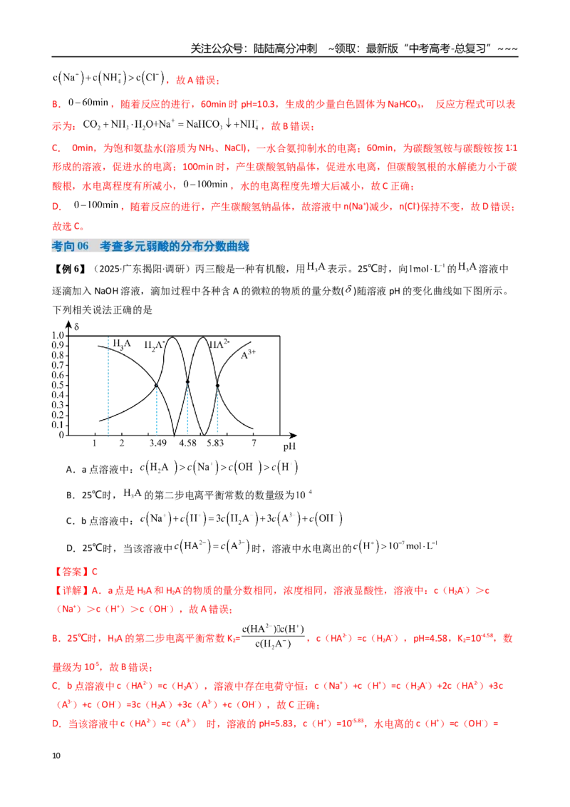 《专题05电解质溶液的图像分析（高效培优讲义）（教师版）_05-化学-高考总复习_一轮复习_2026年-化学高考一轮复习_2026年高考化学一轮复习考点精讲精练（新高考通用）-G58_2026版》第10页预览