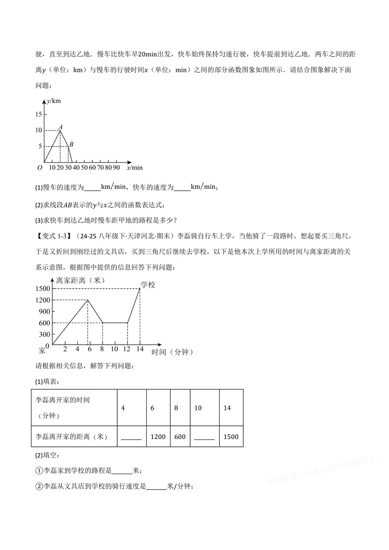 《专题12.5一次函数的应用(讲义)(原卷版)_2026语数英7-9年级上《举一反三系列》多版本_2026《初中数学•举一反三系列》8上多版本_2026《初中数学•举一反三系列》8上(沪科)》第3页预览