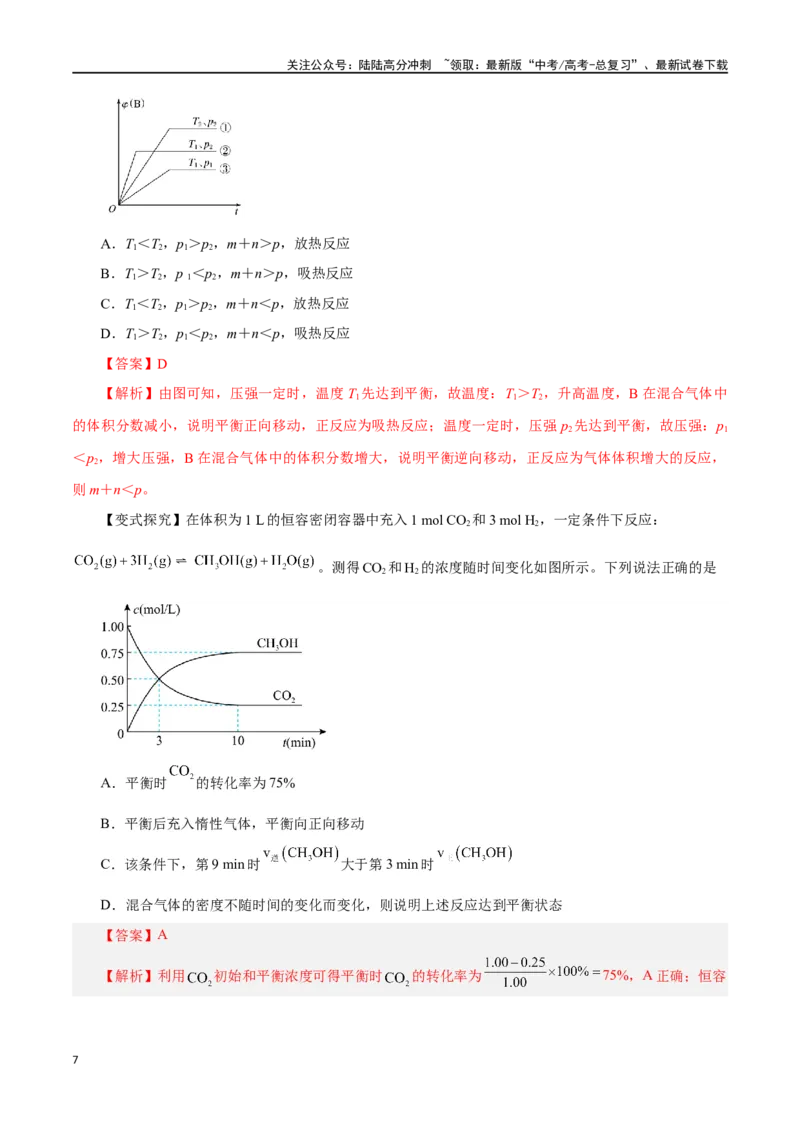 《专题讲座（四）反应速率、平衡图像题解题策略（讲）-（解析版）_05-化学-高考总复习_一轮复习_2024年_2024年高考化学大一轮复习精讲精练+专题讲座_资料》第7页预览