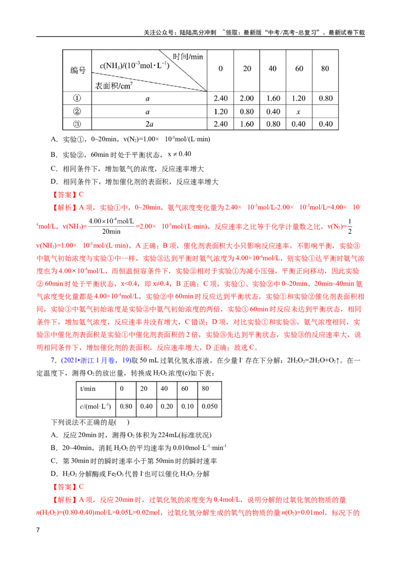 《专题44化学反应速率(解析版)_05-化学-高考总复习_专项复习_2025年_十年（2015-2024）高考化学真题分类汇编（全国通用）》第7页预览