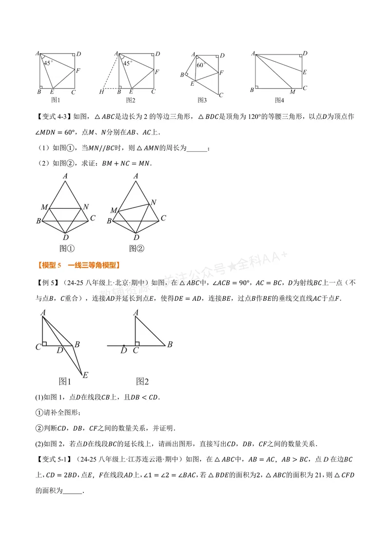 《专题01全等三角形的九大模型及两大构造方法(专项训练)(原卷版)_2026语数英7-9年级上《举一反三系列》多版本_2026《初中数学•举一反三系列》8上多版本_26》第10页预览