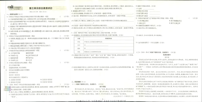 《典中点七年级上册语文人教版综合素质评价_初中7-9年级上下册《典中点》》第5页预览