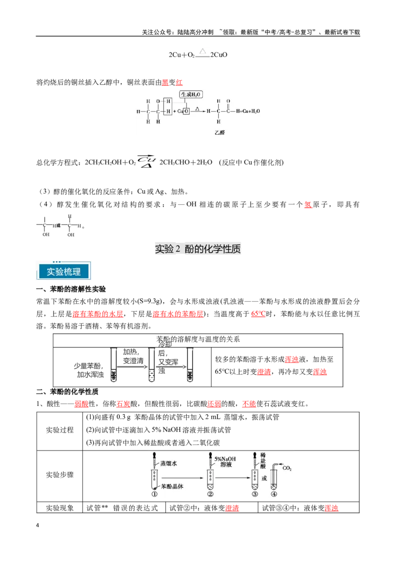 《专题07有机化学基础（二）（教师版）-16页_05-化学-高考总复习_专项复习_2025年_2025年高考化学教材重点实验清单一遍过_资料》第4页预览