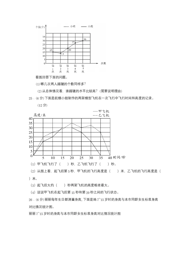 《分层训练五年级下册数学单元测试-第二单元折线统计图（培优卷）苏教版（含答案）_小学1-6年级全科全套_1-6年级全科下册_五年级_五年级下数学_数学五下苏教版(1)》第6页预览