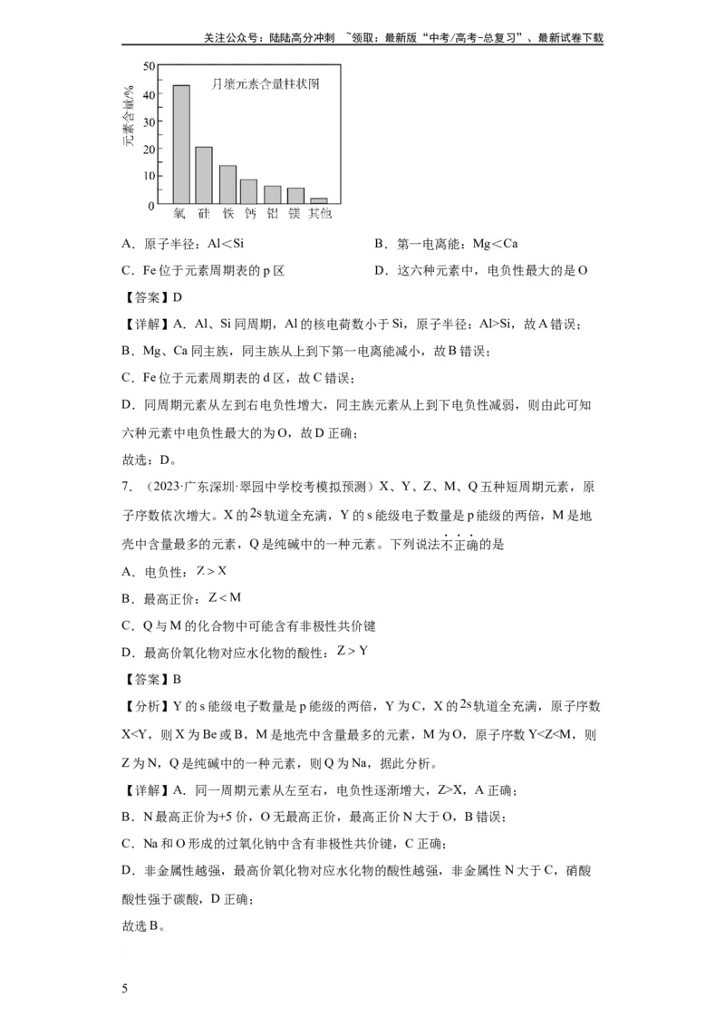 《元素的推断与元素周期律(解析版)_05-化学-高考总复习_一轮复习_2024年_2024年高三化学一轮复习高考专项训练知识梳理练习_资料》第5页预览