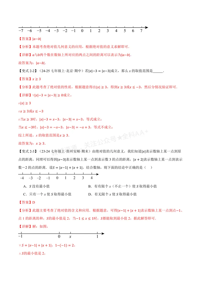 《专题2.3绝对值与相反数(讲义)(解析版)_2026语数英7-9年级上《举一反三系列》多版本_2026《初中数学•举一反三系列》7上多版本_2026《初中数学•举一反三系列》7上(苏科)》第4页预览