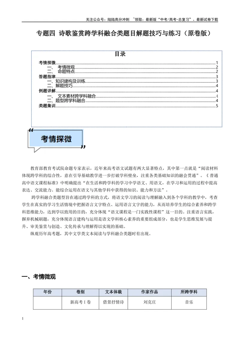 《专题04古代诗歌鉴赏（原卷版）_专项复习_2025年_2025年高考语文学科融合类题目解题技巧与练习_资料_1-资料》第1页预览