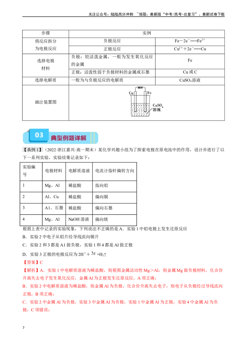 《专题08化学反应与能量（实验14~实验16）（教师版）_05-化学-高考总复习_专项复习_2024年_2024年高考化学实验专项突破_资料_高考化学教材实验及其延伸拓展》第7页预览