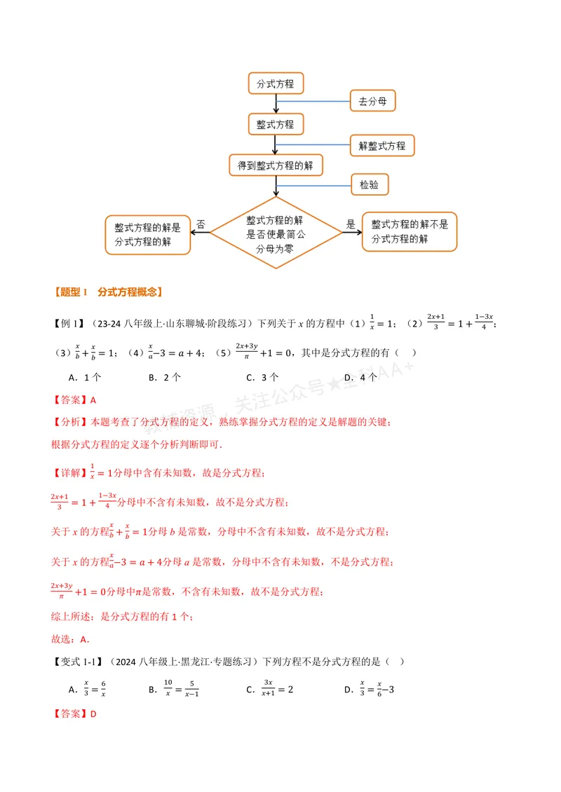 《专题2.5可化为一元一次方程的分式方程(讲义)(解析版)_2026语数英7-9年级上《举一反三系列》多版本_2026《初中数学•举一反三系列》8上多版本_2026《初中数学•举一反三系列》8上(湘教)》第2页预览