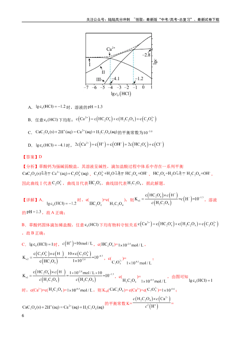 《专题23水溶液中的离子反应与平衡（教师版）-（新高考通用）_05-化学-高考总复习_二轮复习_2025年_2025年高考化学二轮·突破提升专题复习讲义（新高考通用）_资料》第6页预览