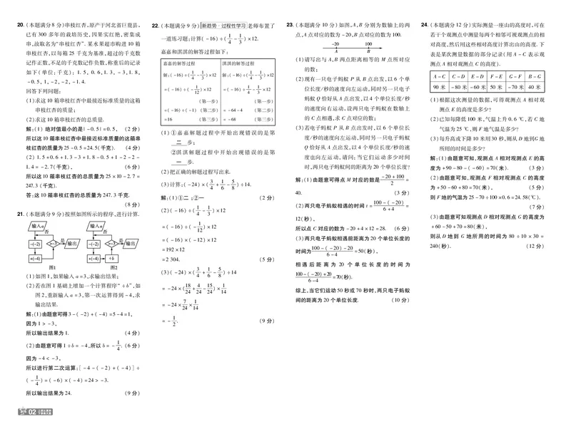 《2025版+数学+七上+冀教（JJ）+试卷正文_初中各科各版本一遍过7-9年级上册_一遍过初中数学_一遍过初中数学冀教25年上册7》第2页预览