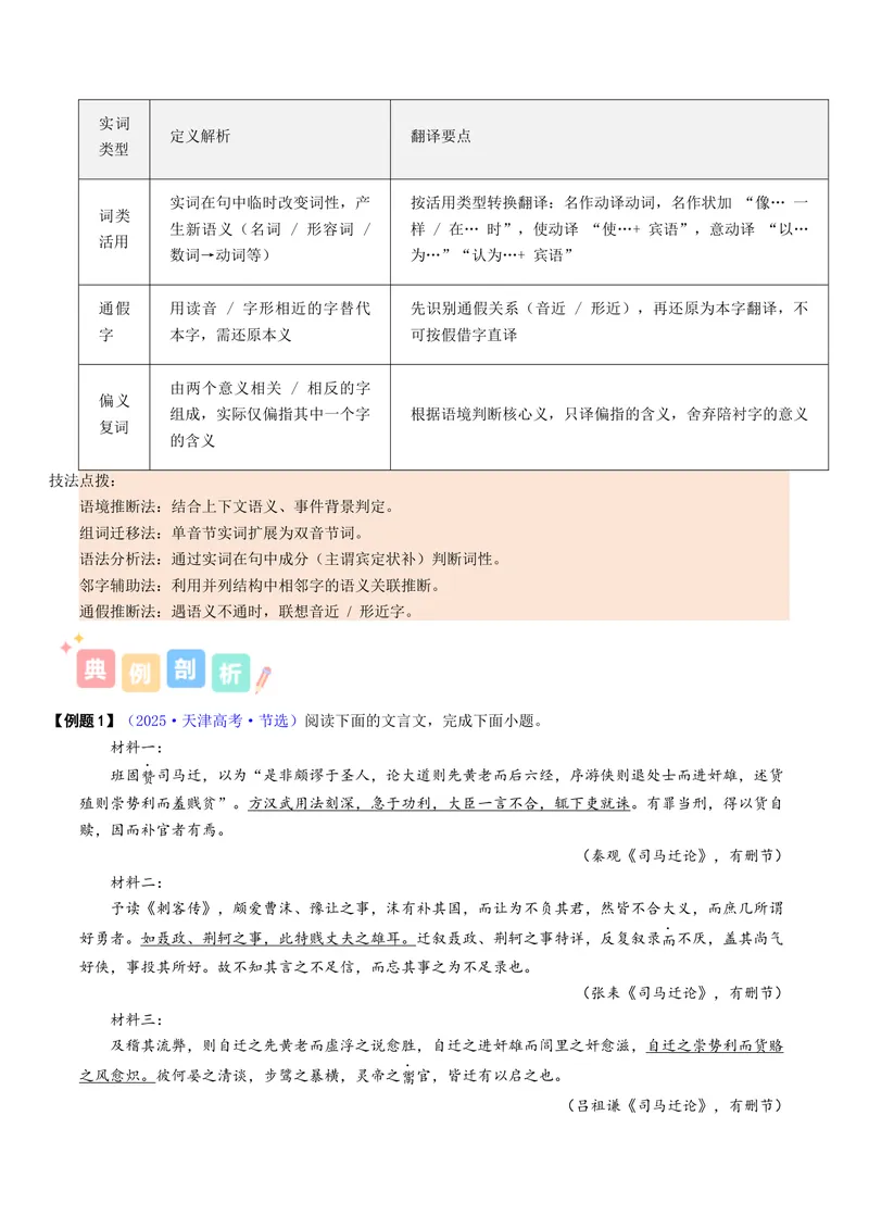 《专题04文言文翻译（讲义）（全国通用）（学生版）(1)_二轮复习_2026年-语文二轮复习_12026年高考语文二轮复习古诗文阅读（全国通用）》第4页预览
