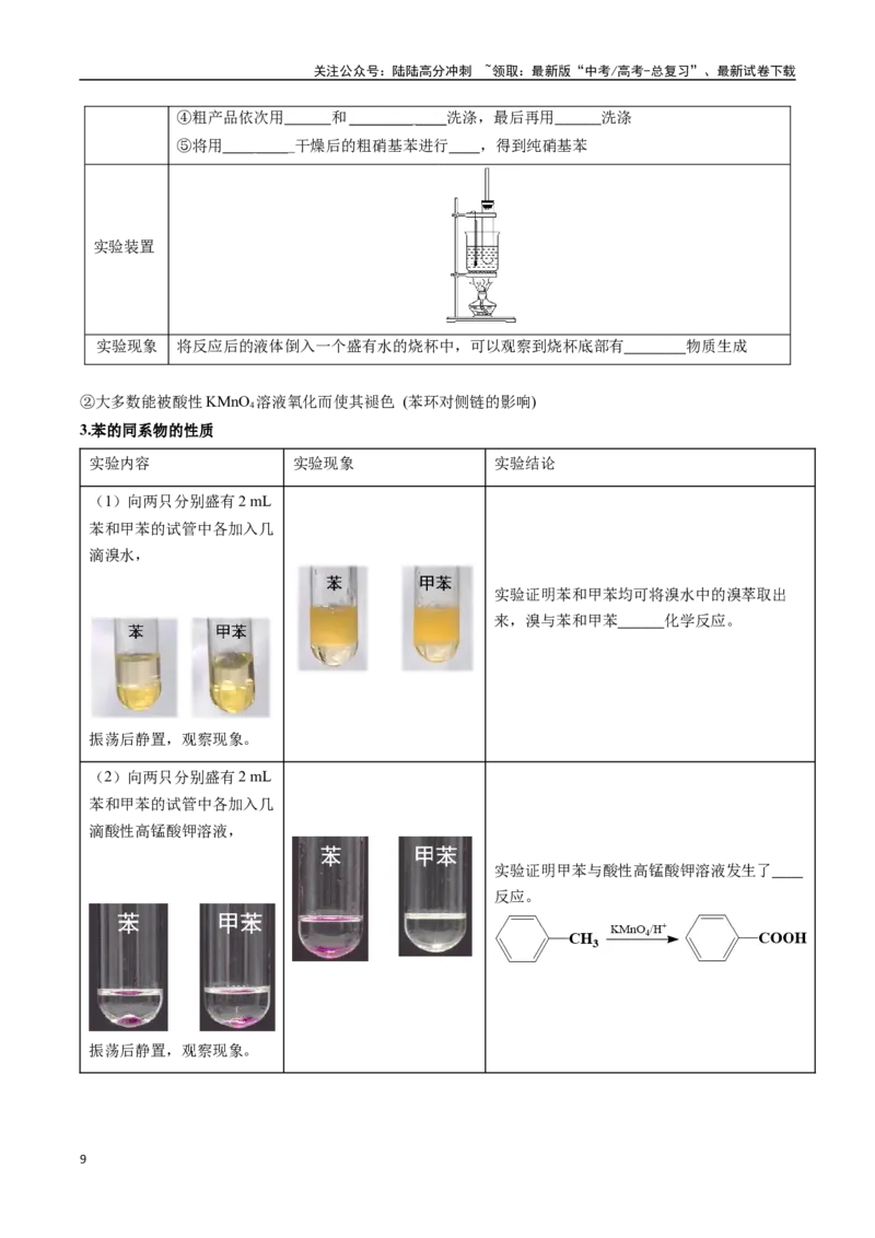 《专题06有机化学基础（一）（学生版）-19页_05-化学-高考总复习_专项复习_2025年_2025年高考化学教材重点实验清单一遍过_资料》第9页预览