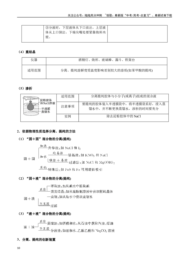 《专题13物质的分离、提纯、检验与鉴别（学生版）-（新高考通用）_05-化学-高考总复习_二轮复习_2025年_2025年高考化学二轮·突破提升专题复习讲义（新高考通用）_资料》第10页预览
