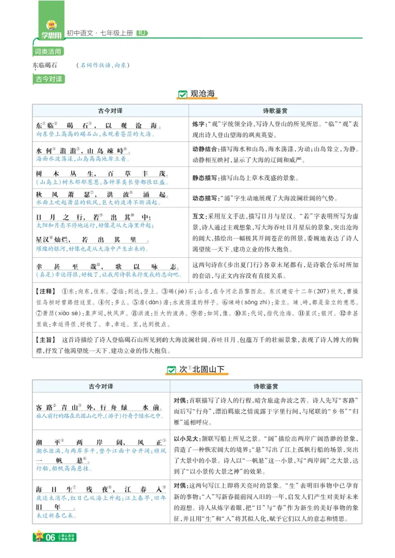 《2025版《一遍过学思用》语文人教版7年级上_初中各科各版本一遍过7-9年级上册_一遍过初中语文》第8页预览