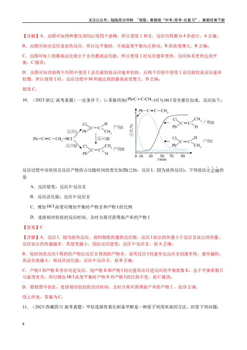 《专题20化学反应机理与反应历程图像分析（教师版）-（新高考通用）_05-化学-高考总复习_二轮复习_2025年_2025年高考化学二轮·突破提升专题复习讲义（新高考通用）_资料》第8页预览