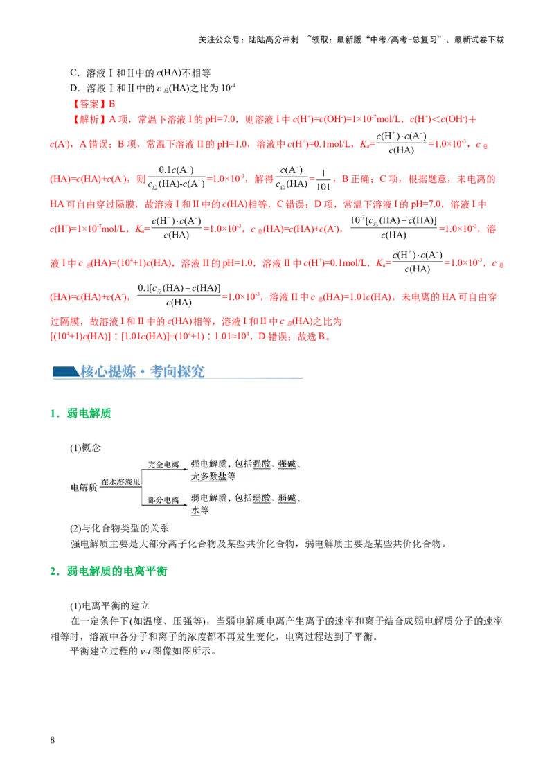 《专题08水溶液中的离子反应与平衡(讲义)(解析版)_05-化学-高考总复习_二轮复习_2024年_2024年高考化学二轮复习讲练测（新教材新高考）_配套讲义（原卷版+解析版）》第8页预览