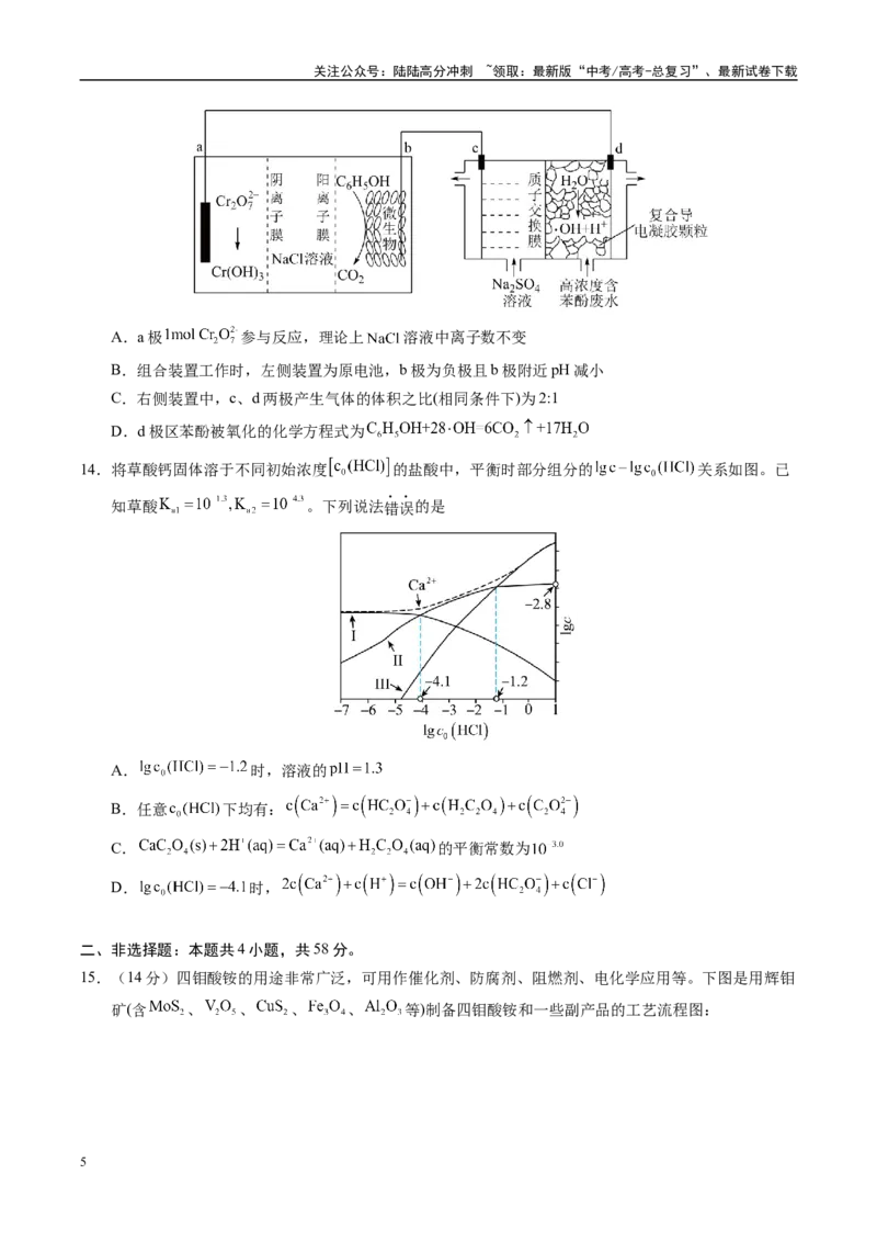 《信息必刷卷05（四川专用）（学生版）_05-化学-高考总复习_专项复习_2025年_2025年高考考前必刷题（多地区）化学_2025年高考化学考前必刷卷（四川专用）5套》第5页预览
