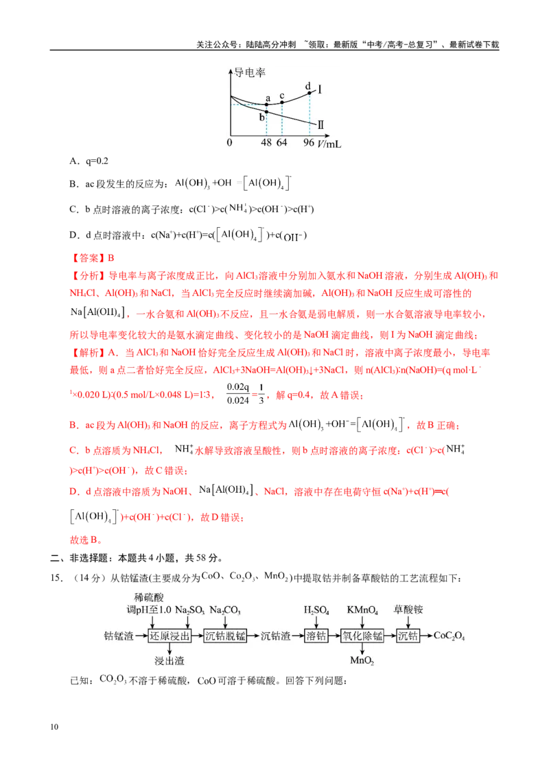 《信息必刷卷01（安徽专用）（教师版）_05-化学-高考总复习_专项复习_2025年_2025年高考考前必刷题（多地区）化学_2025年高考化学考前必刷卷（安徽专用）5套》第10页预览