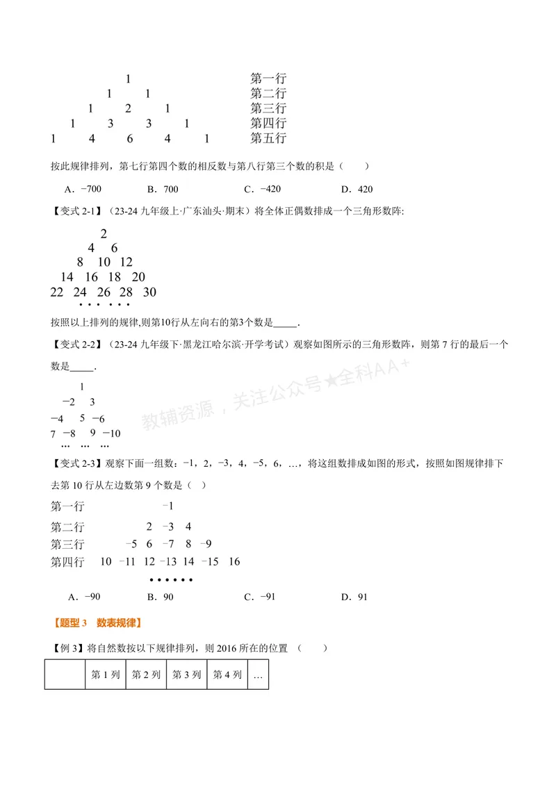《专题02有理数中的规律(代数推理)问题(专项训练)(原卷版)_2026语数英7-9年级上《举一反三系列》多版本_2026《初中数学•举一反三系列》7上多版本_2026《初中数学•举一反三系列》7上(苏科)》第2页预览