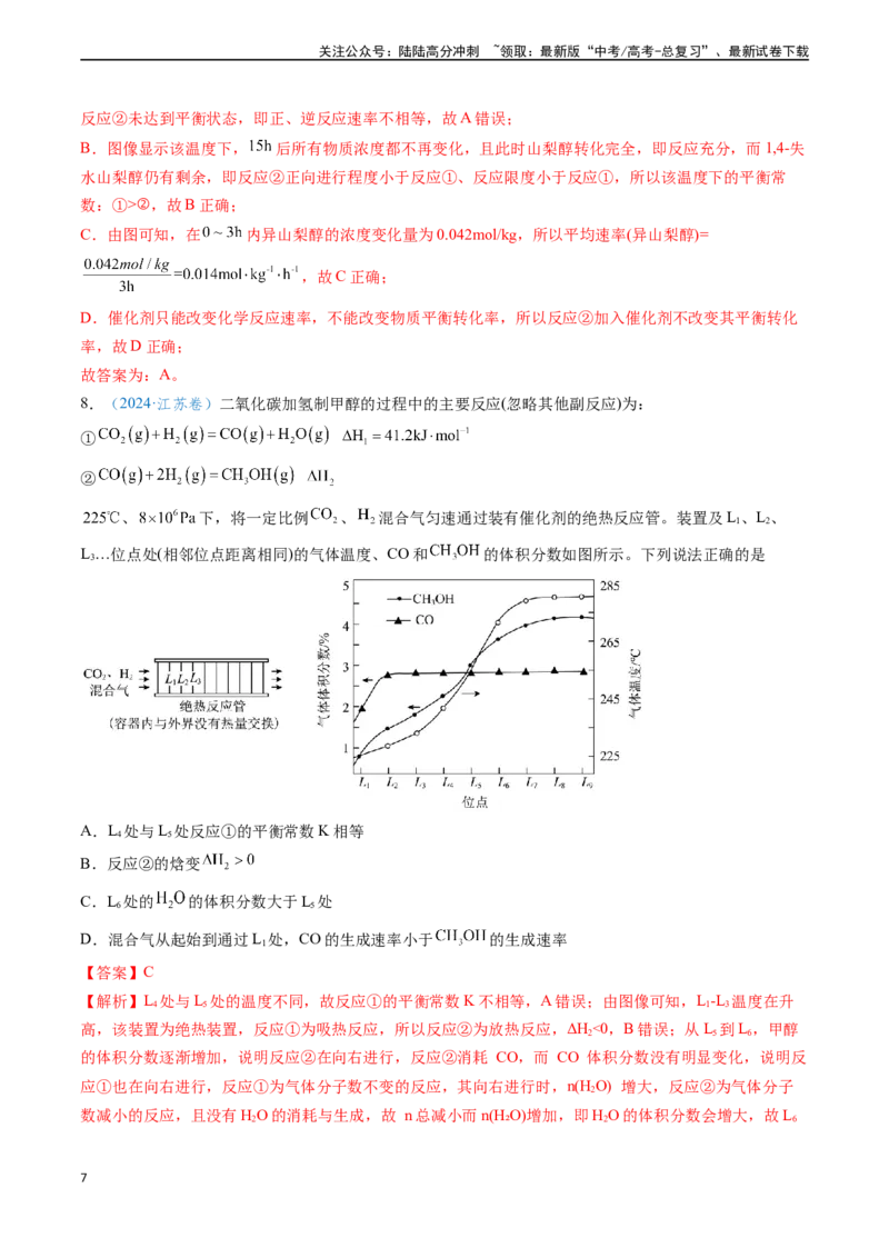 《专题13化学反应速率与化学平衡（教师版）_05-化学-高考总复习_专项复习_2025年_2025年高考化学真题题源解密（新高考通用）》第7页预览
