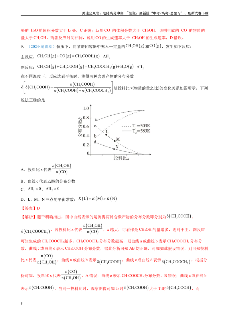 《专题13化学反应速率与化学平衡（教师版）_05-化学-高考总复习_专项复习_2025年_2025年高考化学真题题源解密（新高考通用）》第8页预览