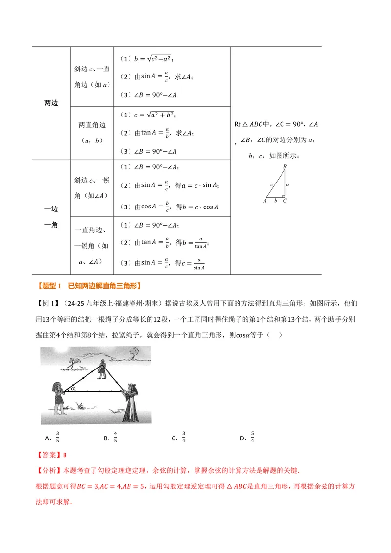 《专题23.2解直角三角形(讲义)(解析版)_2026语数英7-9年级上《举一反三系列》多版本_2026《初中数学•举一反三系列》9上多版本_2026《初中数学•举一反三系列》9上(沪科)》第2页预览