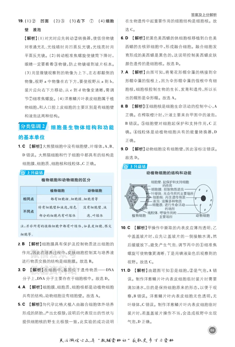 《2026《中考生物•必刷真题分类》答案_小初高学习资料合集（每天更新）_2026《中考真题分类》全科》第3页预览