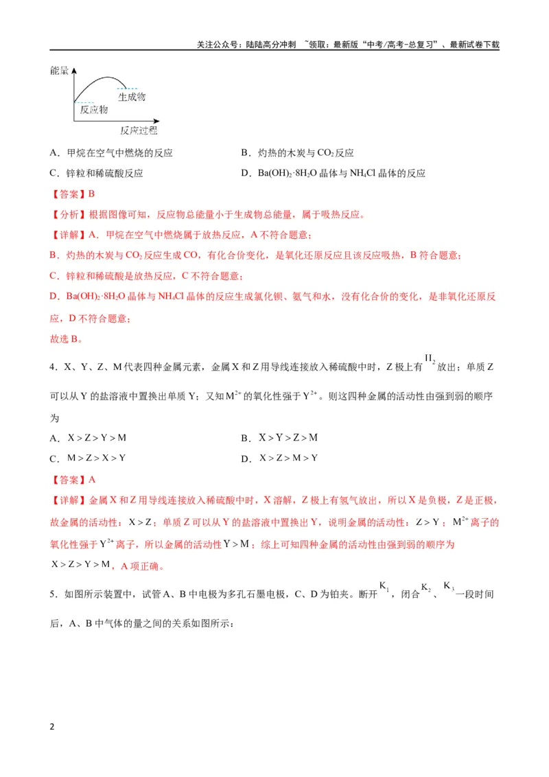 《专题突破卷07化学反应与能量（解析版）_05-化学-高考总复习_一轮复习_2024年_2024年高考化学一轮复习考点通关卷（新高考通用）_专题突破卷》第2页预览