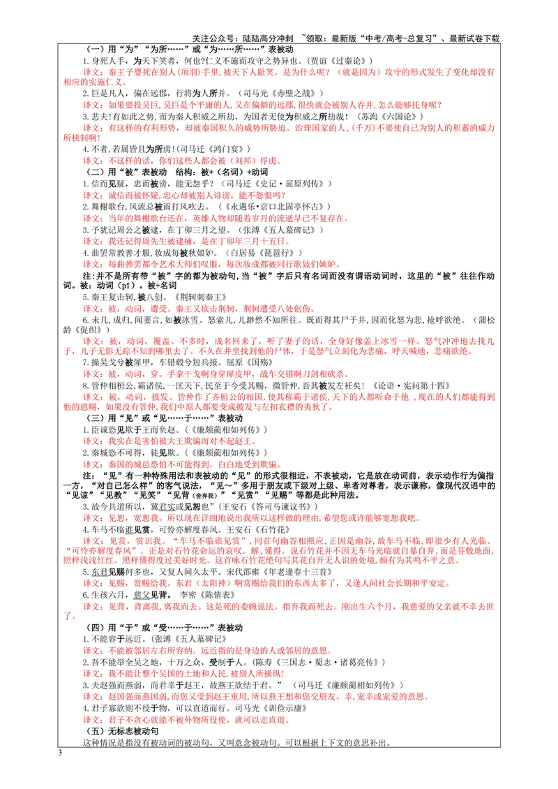 《专题04文言翻译之二文言句式考点解析（教案）_一轮复习_2024年_2024新高考语文一轮复习考点解析课件教案学案练习题_第二大类：文言文阅读考点_课件教案》第3页预览