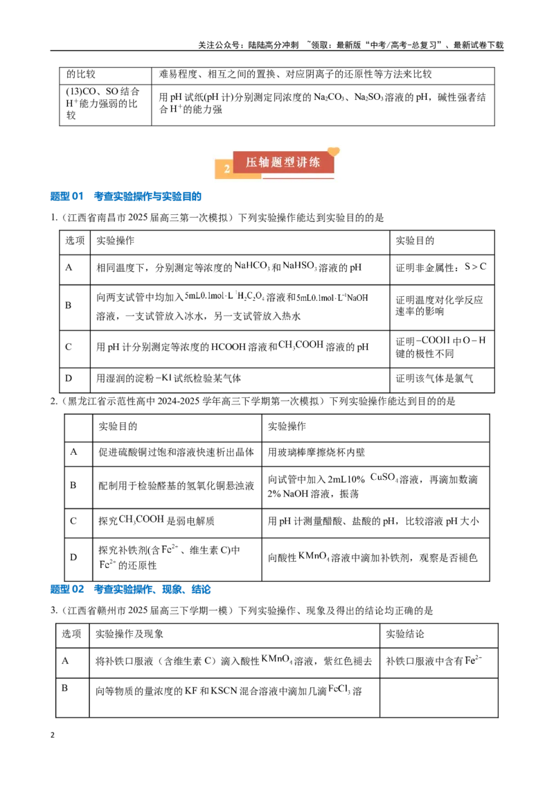《压轴题08微型化学实验设计与评价（学生版）_05-化学-高考总复习_专项复习_2025年_2025年高考化学培优训练新高考通用》第2页预览