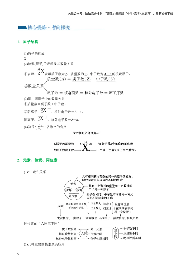《专题11物质结构与元素周期律(讲义)(原卷版)_05-化学-高考总复习_二轮复习_2024年_2024年高考化学二轮复习讲练测（新教材新高考）_配套讲义（原卷版+解析版）》第5页预览