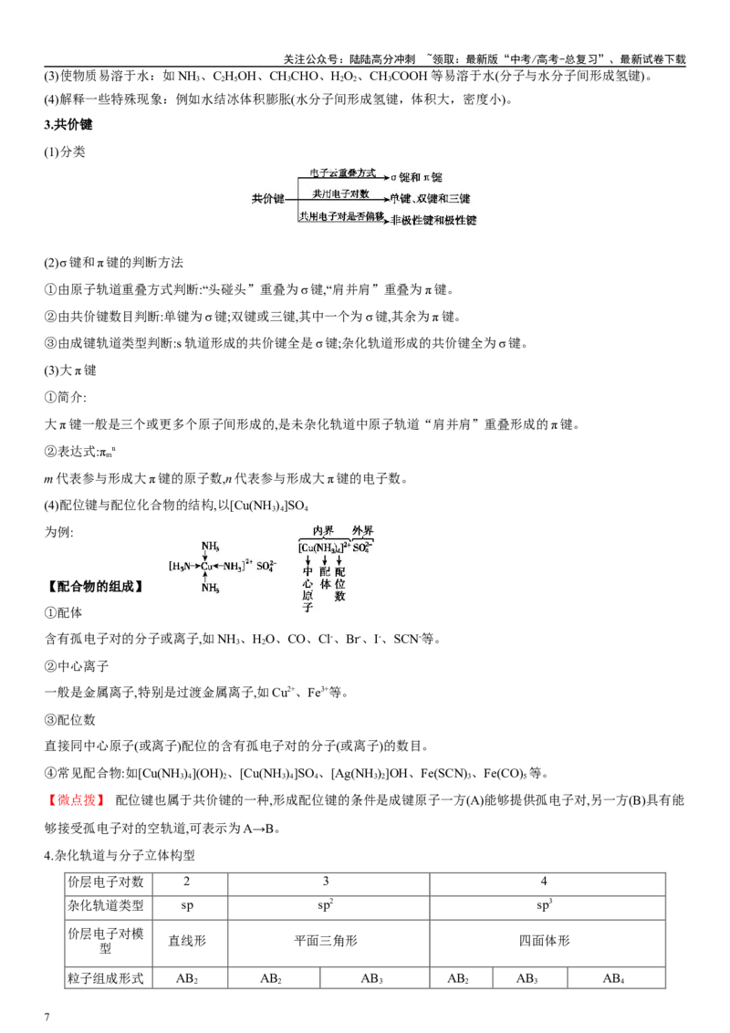 《专题十五物质结构与性质（学生版）_05-化学-高考总复习_二轮复习_2024年_2024年高考化学二轮专题复习讲义（新高考通用）_资料_1-资料》第7页预览