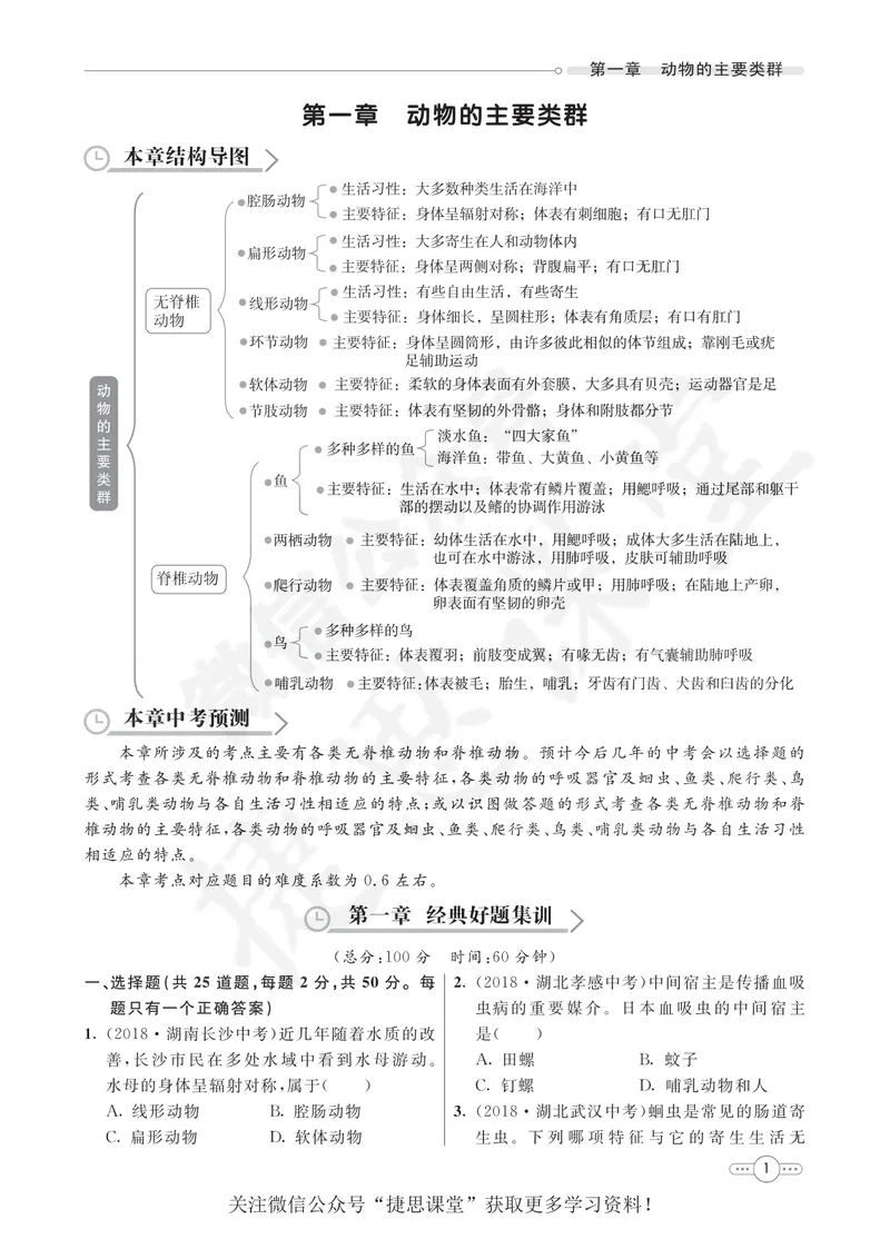 《七彩课堂八年级上册生物人教版同步测评_初中789年级全科目《七彩课堂》各版本_初中生物_同步测评》第3页预览