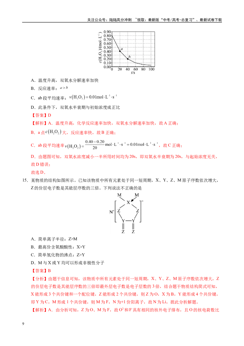 《信息必刷卷04（广东专用）（教师版）_05-化学-高考总复习_专项复习_2025年_2025年高考考前必刷题（多地区）化学_2025年高考化学考前必刷卷（广东专用）5套》第9页预览