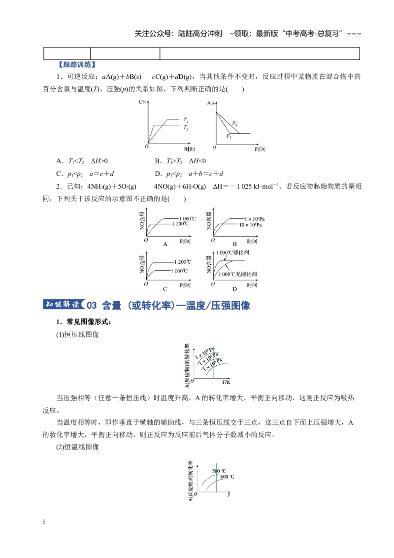 《专题05化学反应速率和化学平衡图像（知识清单）（全国通用）（学生版）_05-化学-高考总复习_一轮复习_2026年-化学高考一轮复习_2026版_第七章化学反应速率与化学平衡》第5页预览