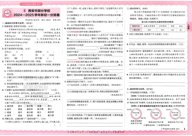 《2025版王朝霞小升初招生分班语文_小初高学习资料合集（每天更新）_2025版王朝霞小升初试卷》第4页预览
