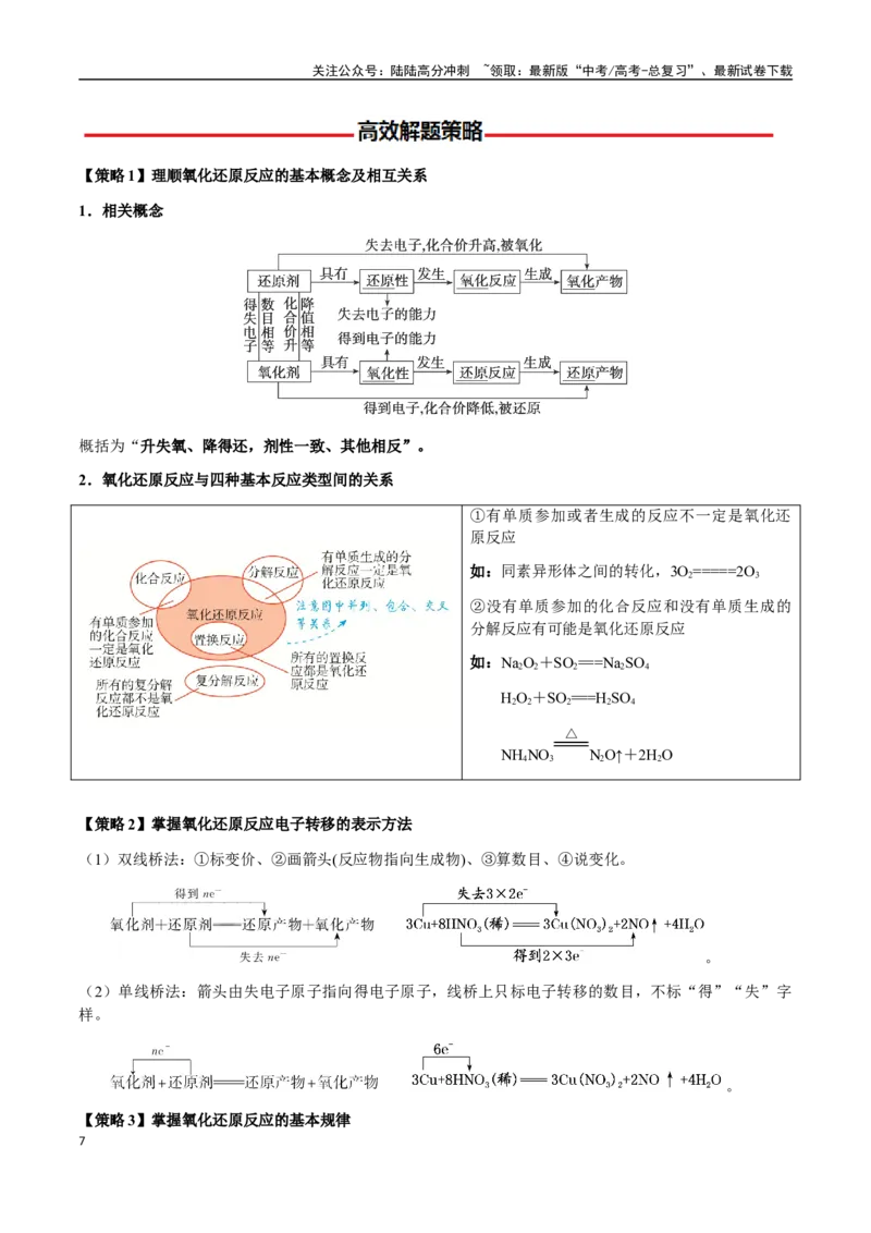 《专题06氧化还原反应概念、规律及应用（学生版）-（新高考通用）_05-化学-高考总复习_二轮复习_2025年_2025年高考化学二轮·突破提升专题复习讲义（新高考通用）_资料》第7页预览