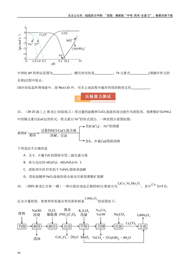 《压轴题10无机化工流程综合分析（学生版）_05-化学-高考总复习_专项复习_2025年_2025年高考化学培优训练黑吉辽蒙专用》第10页预览